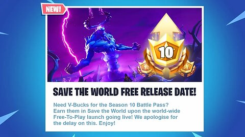 SAVE THE WORLD IS FREE IN SEASON 10! NEW FORTNITE STW FREE RELEASE DATE! (FORTNITE SEASON 10 UPDATE)