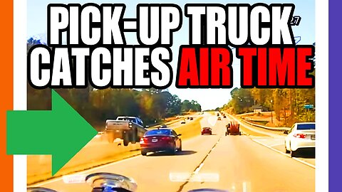 Pick-Up Truck On The Run Catches Air Time