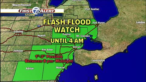 Metro Detroit Forecast: FLASH FLOOD WATCH