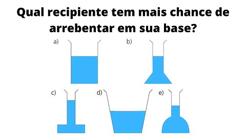 Hidrostática - Exercício bugante - Qual recipiente tem mais chance de romper? #Vemtranquilo