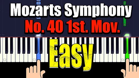 Mozart's Symphony No. 40 1st Mov. - Easy Piano Tutorial + Music Sheets