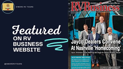 We're Proud of Our Little Channel! Featured On RV Business Magazine Website Hershey Influencer