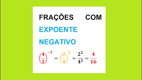 MATEMÁTICA – AULA 50 – FRAÇÕES COM EXPOENTE NEGATIVO