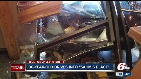 Indy restaurant damaged after 90-year-old mistakenly hits gas pedal, crashes through glass doors