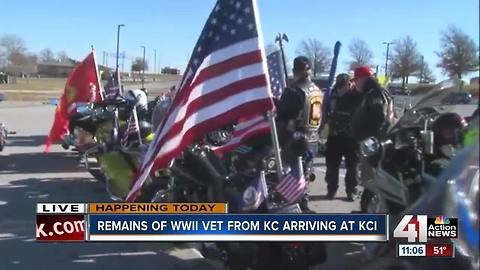 Remains of WWII vet from Kansas City arriving at KCI