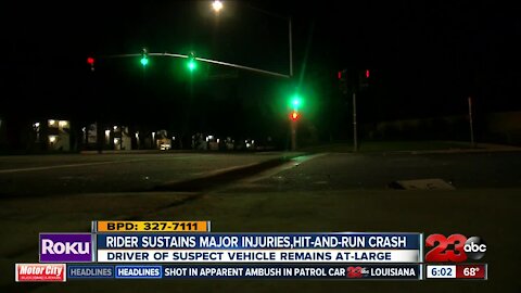 Motorcycle rider sustains major injuries in hit-and-run crash