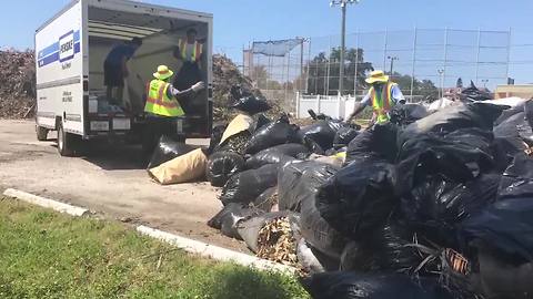 The City of St. Pete Beach uses Penske moving trucks to load debris after Irma