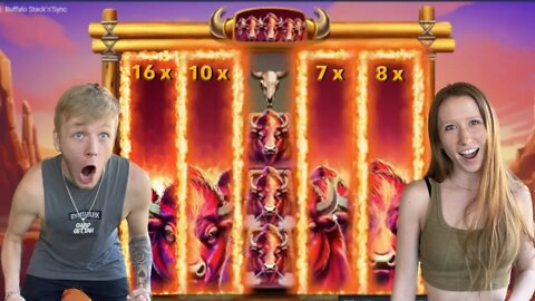 INSANE PROFIT ON SLOTS! BUFFALO STACK N SYNC GOES OFF!