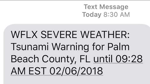 National Weather Service says tsunami warning 'just a test'