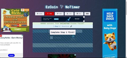 Earn 60000 Tron TRX Unlimited Claims Faucet At EzCoin D NoTimer Withdrawal With FaucetPay Wallet