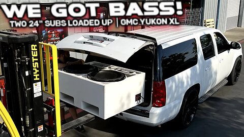 We got BASS! Two 24" Subwoofers loaded in, powered up RIDICULOUS Excursion! 7500 Watts 13hz