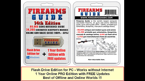 Flash Drive Edition - Research Guns & Print Schematics & Blueprints with 100% Privacy (no internet)