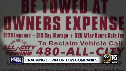 New Arizona law cracking down on tow companies