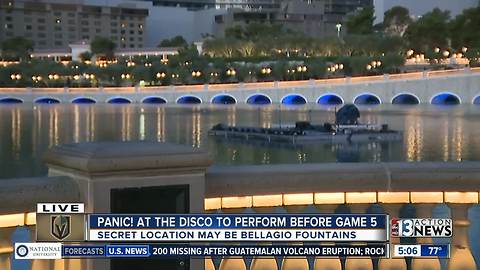 Bellagio Fountain stage possible Panic! at the Disco performance location