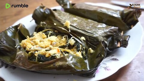 Bake using banana leaves...the food tasted delicious..