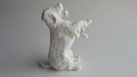 Paper Mache Golden Retriever - Adding the Feathers