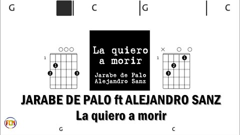 JARABE DE PALO ft ALEJANDRO SANZ La quiero a morir - (Chords & Lyrics like a Karaoke) HD