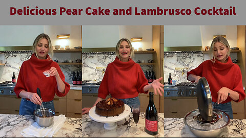 Get Cozy with Cameron Diaz: Pear Cake & Lambrusco Cocktail Recipe