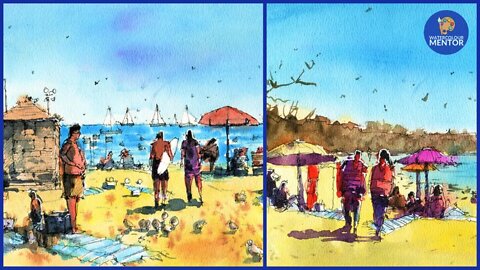 Live #12 - Line and Wash Watercolour Workshop - Beach Landscape