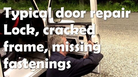 Typical Defender door repair in real time. Not locking and broken top frame (long video)