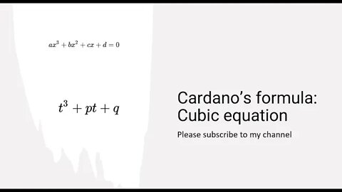 Cardano’s formula: Cubic equation