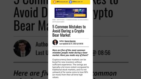 5 Common Mistakes to Avoid During a Crypto Bear Market #cryptomash #cryptonews #AnsirAli