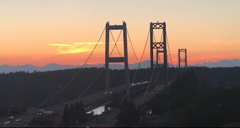 Tacoma Narrow Bridge Olympic Mountains Beautiful