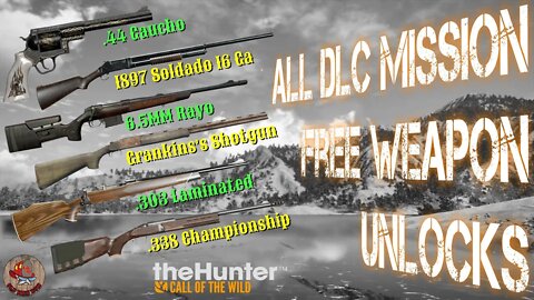 All DLC Free Mission Unlock Weapon Skins theHunter Call of the Wild