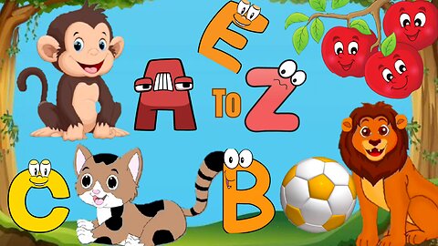 Phonics Song with TWO Words - A For Apple - ABC Alphabet Songs with Sounds for Children