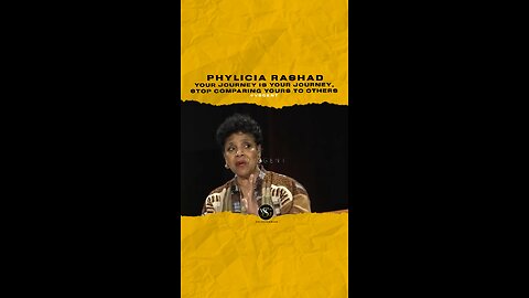 @phyliciarashad Your journey is your journey, stop comparing yours to others