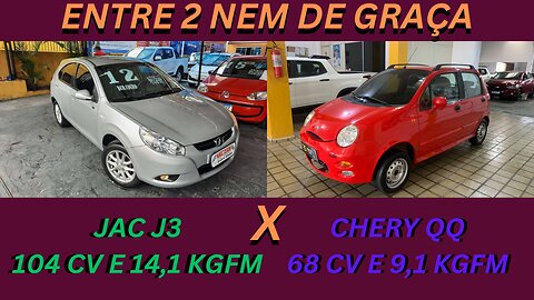 ENTRE 2 CARROS - JAC J3 1.4 X CHERY QQ 1.1 - CHINESES, COMPLETOS, E FEIOS PRA CARAMBA