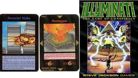 Le carte del gioco da tavolo Illuminati del 1982-1990 ver.italiana,vediamole TUTTE DOCUMENTARIO le carte cambiano da quelle della vers inglese che avevano previsto gli attentati con aerei bomba dell'11 settembre 2001 in America