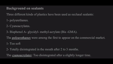 Preventive Dentistry L8 (Pit and Fissure Sealants)