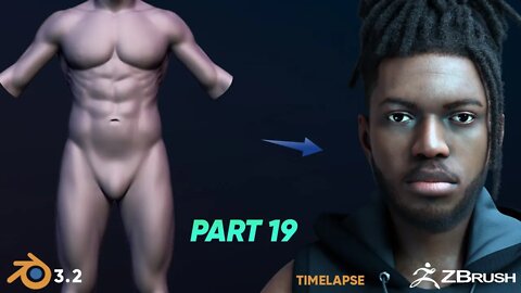 Adam | 3d Character for animation | Part 19 | sculpting base body | anatomy | ZBrush | Blender