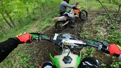 KTM and Kawasaki carve up an Appalachian mountainside (Singletrack) #Oxbow #P3Carbon