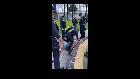 Six Melbourne cops taking down a mask less man 500m from his home