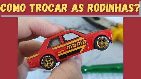 COMO TROCAR AS RODAS ORIGINAIS DOS HOTWHEELS custom pneu de borracha