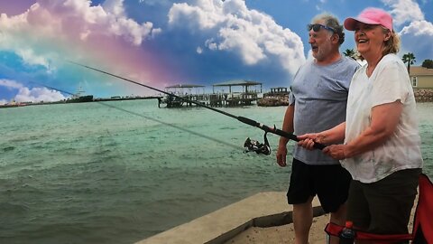 Charlies Pasture Port Aransas Texas DANGEROUS- Took my mom fishing