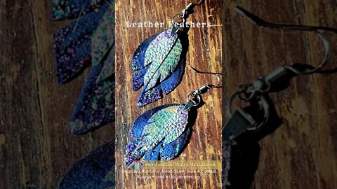 BLUE ICE, Medium, Feather Inspired Leather Earrings