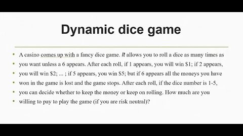 common interview question: Dynamic dice game