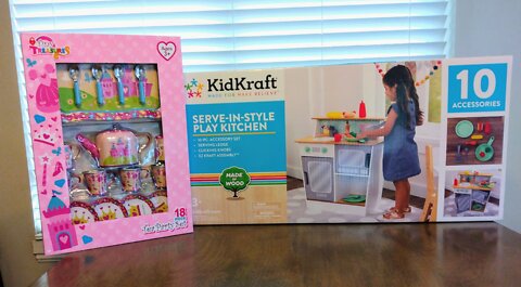 KidKraft Serve-in-Style Play Kitchen UNBOXING review Tea Party set unboxing review