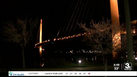 Lighting up the Bob Kerrey Pedestrian Bridge