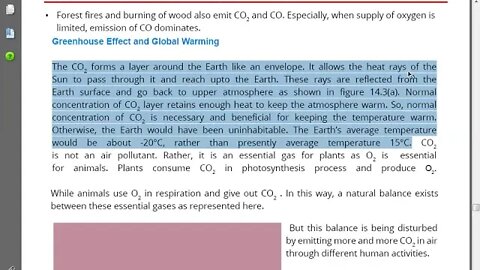 Class 10th Chemistry Green House Effect Lecture 5 Zoom Online 7 July 2020