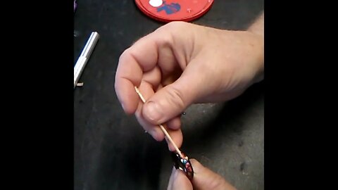 💙🧡 TwinFlameRings.com - Crafting A Red Burl Dichrolam Ring inlaid on a 6mm Black Ceramic Band.