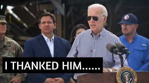 BIDEN THANKS A COAST GUARDSMEN FOR HIS HEROISM BUT...