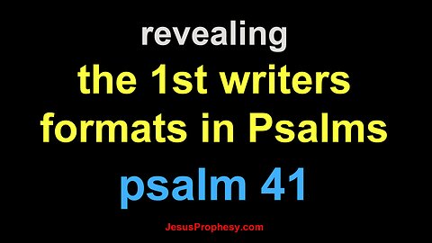 psalm 41 2 parts revealing the 1st writers hidden format