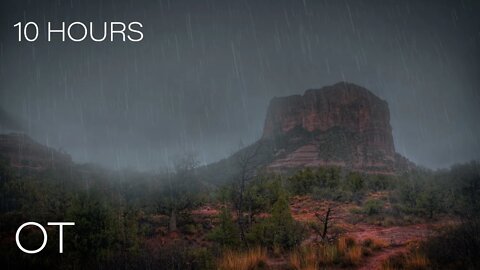 Stormy Night over Red Rocks | Soothing Rain & Thunder Sounds For Sleeping | Relaxation | Studying