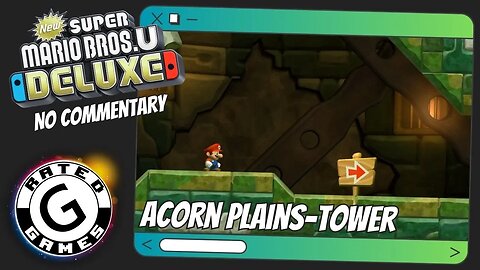 Acorn Plains-Tower - Crushing Cogs Tower ALL Star Coins - New Super Mario Bros U Deluxe