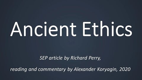 Ancient Ethics by Richard Parry (SEP)