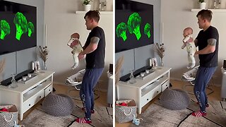 Dad Preciously Dances With His Baby